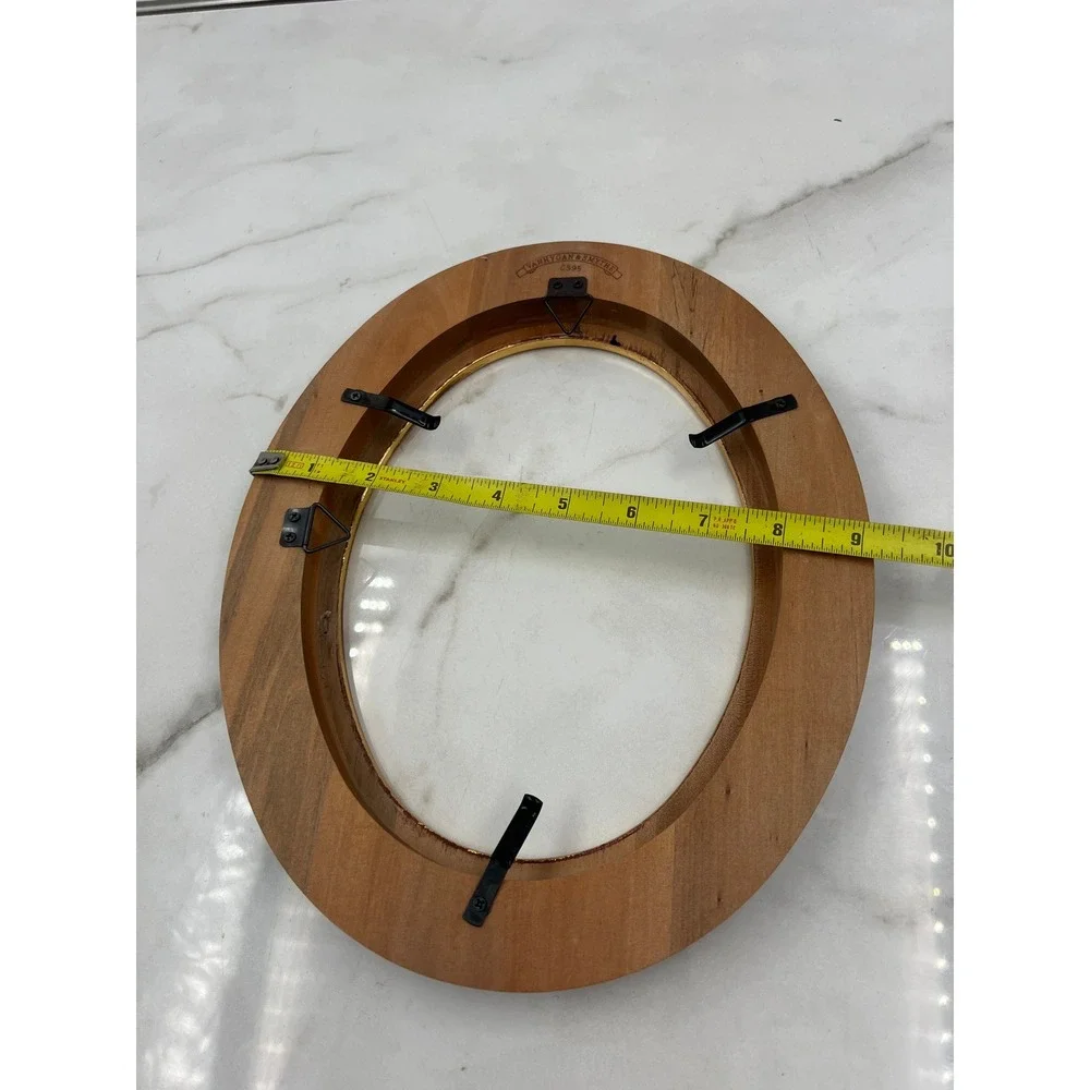 Van Hygan & Smythe Oval Wood Frame Mahogany Gold Rim CS95 9x11 Wall Decor